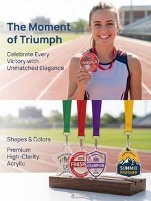 1pc Customized Text Medal, Personalized Award Medal With Colorful Lanyard, Custom Medal Gift For Sports Events, Family Game, Staff Award Ceremony - Multicolor - View 5