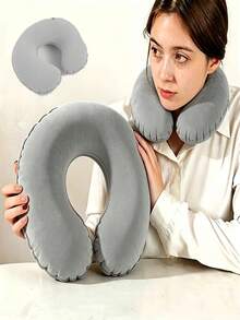 Ergonomic U-Shaped Neck Pillow - Travel & Office Dual-Use Pillow, Lightweight Portable Neck Support Pillow, Suitable For Airplane, Car, Bed, Compressed Fit Design - Upgraded Version - View 1