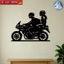 2D Flat Acrylic Decorative Wall Sticker, Depicting Motorcycle And Rider Silhouette, Suitable For Decorating Garage, Studio Or Patio. Ideal Father's Day Gift And Perfect Choice For Motorcycle Enthusiasts. - View 5