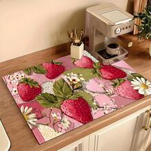 (Hot !!) 1pc Strawberry Pattern, 2D Printed Flat Stove Protector Mat, Rubber Non-Slip Heat-Resistant Stove Cover Pad, Suitable For Induction Cooktop, Glass Stove, Multi-Function Scratch-Resistant Mat, Best Choice For Oven, Washing Machine, Dryer, Kitchen Decoration - Multicolor - View 16
