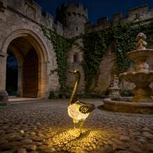 1pc Outdoor Solar Powered Garden Statue Light, 3D Cute Duck Statue Lamp, Creative Design Iron Material, Beautiful Rust-Proof Durable, Backyard, Bistro, Cafe Style, Camping Light Garden/Yard Lawn Decor, Perfect For Patio, Lawn, All Seasons - Duck Statue Lamp - View 6