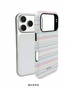 GIIPPA 1pc Pink Tone Horizontal Stripe Mixed Pattern Design, Phone 17 Pro Max Phone Case, Compatible With Phone 16 Pro Max, 15 Pro Max, 14 Pro Max, Korean Style High-End Fashion Fun Phone Case, Suitable For 11/12/13/14/15/16 Pro Max Plus, Elegant Design For Men And Women, Perfect Gift For Girlfriend On Christmas, Valentine's Day, Easter, Wedding Season And Birthday! - Multicolor - View 3