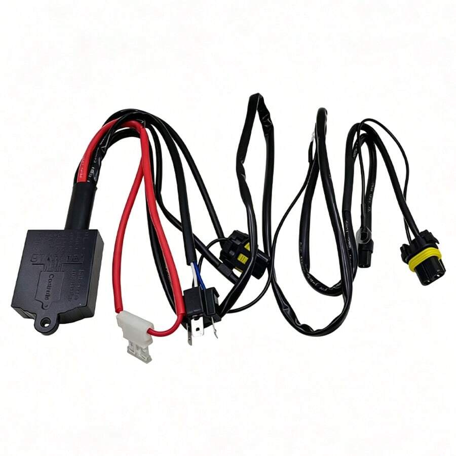H4 High/Low Beam Relay Wiring Harness, Waterproof Dual Xenon Lamp Controller Cable, Car Headlight Modification Wire - H4 Bi-xenon Hi/Lo Wiring Harness - View 1