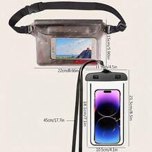 2pcs Waterproof Touchscreen Phone Waist Bag, Floating Dry Storage Phone Pouch With Adjustable Shoulder Strap, Suitable For Swimming, Diving, Beach, Surfing, Outdoor Activities Waterproof Phone Case - Multicolor - View 11