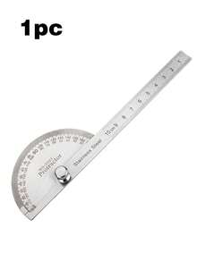 1pc Stainless Steel 180 Degree Adjustable Angle Protractor Ruler, Woodworking Angle Measuring Tool For Craftsman - A - View 7