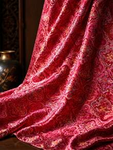 1 st röd satinjaccardtyg med traditionellt kinesiskt Ruyi-molnmönster, glansig flerfärgad orientalisk textil, lämplig för hanfu, cheongsam, kläder, presentinslagning, heminredning och DIY-sömnadshantverk - Flerfärgad - Visa 8