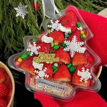 2/10/15pcs Christmas Tree Shaped Transparent Plastic Dessert Boxes With Lids, Clear Storage Containers For Cupcakes, Muffins, Cookies, Candies, Chocolates, Baked Sweets, Christmas Party Favors, Holiday Table Decor, Gift Supplies - View 2