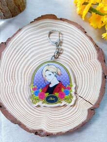 1/6pcs Cartoon Couple Acrylic Keychain Cute Anime Peripheral Pendant Key Chain - Multicolor - View 7