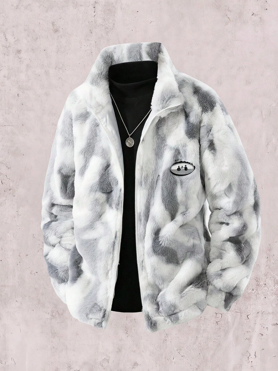 Skyrend Mens Grey Long Sleeve Woven Puffer Jacket, Warm Thick Padded Coat, Cozy Comfortable Fall Winter Daily Wear Grunge Gift For Men - Grey - View 1