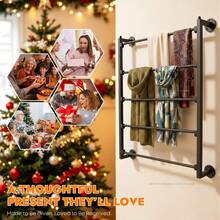 XIANXUS Wall Mounted Display Rack Scarf Rack Scarf Display Stand Bathroom Hanging Rack - Black - View 3