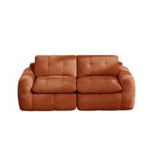 Sofa Orange Made Of Chenille For Living Room - 橘色雙座 - 查看 4
