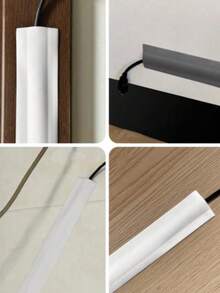 1/3M Soft PVC Floor Cable Protector,Self-Adhesive Wire Concealer Cover For Floor Desk Wall,Durable Cable Management Sleeve,Prevents Tripping Hazard,Easy Install,Suitable For Home Office,Cable Organizer For TV Computer Audio, Floor Cord Hider - A - View 4