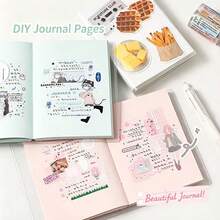 1pc Colorful Thick Diary Notebook, Ins Style Small Brick Notebook, 400 Pages Large Capacity Student Planner Notebook, Student Daily Record Book, Business Office Memo Pad, Suitable For School, Office, Travel, Back To School Gift - Multicolor - View 5