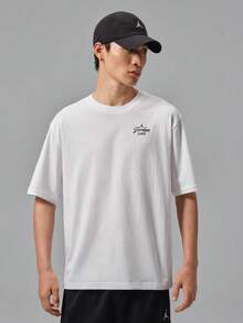 Jordan Men's AS SNEAKER GFX SS Crew Short Sleeve T-Shirt Knit Collarless Short TIF3111-100 - Black and White - View 1