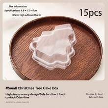 2/10/15pcs Christmas Tree Shaped Transparent Plastic Dessert Boxes With Lids, Clear Storage Containers For Cupcakes, Muffins, Cookies, Candies, Chocolates, Baked Sweets, Christmas Party Favors, Holiday Table Decor, Gift Supplies - View 9