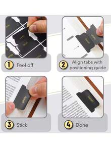 1 Set (5 Sheets) Bible Index Tabs, 15 Index Stickers Per Sheet, Laminated Bible Bookmarks, Waterproof And Tear-Resistant Bible Index Labels, Black Series Gold Foil Printed Font Bible Labels, Easy To Read And Apply, Unisex, For Prayer And Scripture Navigation, Daily Office, Bible Study, Easter, Mother's Day Gifts, Back To School - Bible Index Tabs - View 7