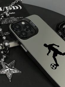 Jumping Boy Print European Portrait Sports Style Graphic Anti-Drop Phone Protective Case, Compatible With Apple 11/12/13/14/15/16/16 Pro/16 Pro Max, Galaxy A05/A15/A25/A35/A53/A54/A55/S23/S24 - Black - View 3