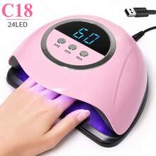 LIMEGIRL Lampu Kuku UV LED Profesional untuk Pengeringan Kutek Gel dengan Timer 30/60/90 detik dan Layar Digital, Pengeringan Cepat, Lampu Kuku untuk Rumah dan Salon, Desain Ruang Luas, Nyaman untuk Perawatan Tangan dan Kuku. - Berwarna merah muda - View 8