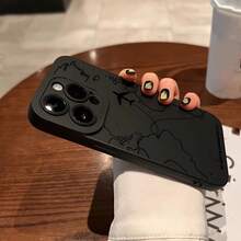 Airplane Map Pattern Fine Pupil Anti-Fall Mobile Phone Case Suitable For Apple Mobile Phone - 黑色 - 查看 4