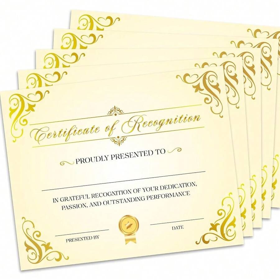 Certificate Of Recognition, 25 Gold Foil Award Certificates For Teachers Students Employees, Schoolsss Graduation Diploma, 8 X 10\ Awar - CertificateofRecognition - View 1