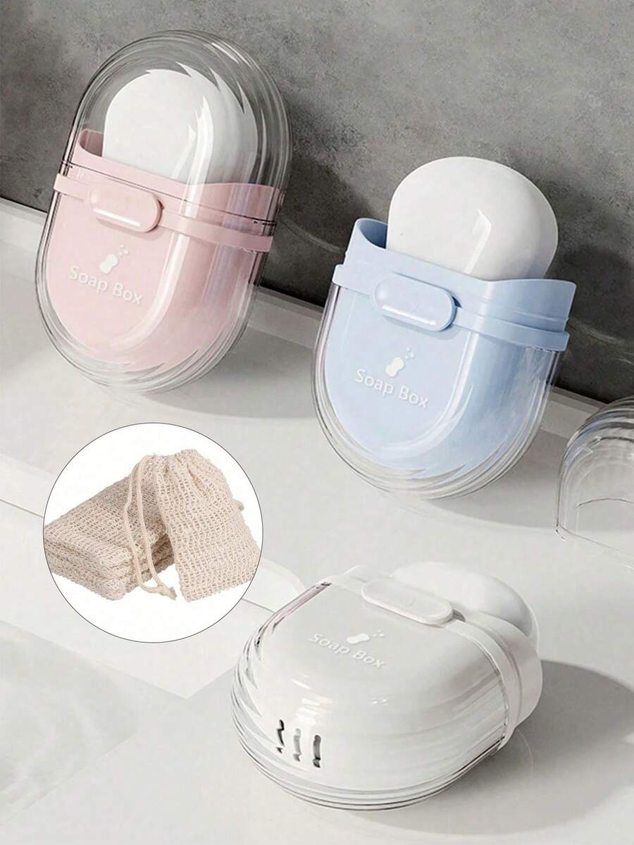 Portable Sealed Soap Box With Drain Tray, Travel Quick-Dry Leak-Proof Soap Case, Compact Bathroom Gym Shower Vanity Storage Container, Gift For Travelers Homeowners Commuters
