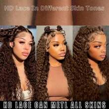 Smilegirl 99J Burgundy Wig Human Hair Curly 13X6 Hd Transparent Lace Frontal Wig Preplucked Red Colored Deep Wave Lace Front Wigs Human Hair Wig 36 Inch 200 Density - Chocolate Brown - View 4