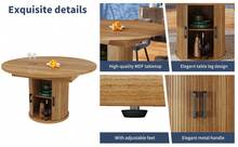 Extendable Dining Table Brown Made Of Wood For Dining Room And Kitchen - 胡桃木 - 查看 4