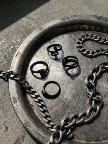5 st mörka gotiska ormringar, Y2K punk ringset, Halloween ringset - Stil 1 - Visa 6