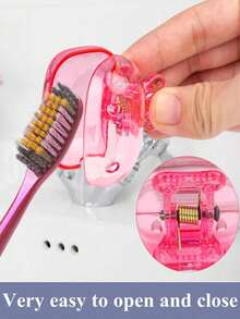 Transparent Toothbrush Head Cover With Spring Clip Closure, Dust-Proof Protective Cap, Keeps Brush Head Clean - Multicolor - View 7