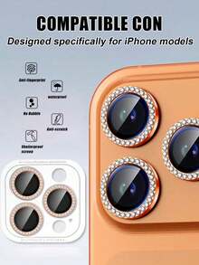 Navigator 2 Packs, Orange Eagle Eye Lens Protector, Metal Ring + Glass Lens, Scratch-Resistant And Anti-Drop, Reduces Damage To Lens From Scratches, Protects Lens, Clear Photography, Does Not Affect Shooting, Suitable For Phone Cases, Compatible With IPhone17E/17 Promax/16 Promax/15 Promax/14 Promax/17 Pro/16 Pro/15 Pro/14 Pro And Other Series. - Orange - View 3