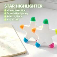 Star-Shaped Fluorescent Highlighters, 5-Color Marker Pens, Professional Business Gift - A - View 4