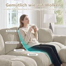 Sofa Khaki 3 Seat Made Of Chenille For Living Room And Lounge - 卡其色 3 人座 - 查看 7