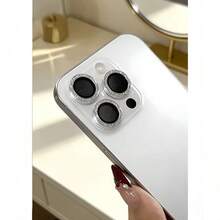Glitter Lens Film, Compatible With IPhone 17, Compatible With 12/Mini/13/14 Plus/15/16 Pro Max/16e/17/17 Pro/17 Pro Max/17 Air Camera Protector/Back Cover Protector Ring, 13 Pro Max Lens Cover, Personalized Luxury Shiny Diamond Texture - Silver - View 3