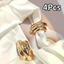 1/2/3/4/5/6pcs Fashionable Arched Metal Scarf Clips, Shawl, Swimsuit Strap, Dress, Coat Connector Buckles, Clothing Fashion Decorative Sewing Fasteners - Multicolor - View 24
