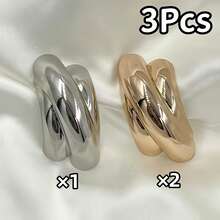 1/2/3/4/5/6pcs Fashionable Arched Metal Scarf Clips, Shawl, Swimsuit Strap, Dress, Coat Connector Buckles, Clothing Fashion Decorative Sewing Fasteners - Multicolor - View 21