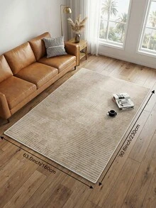 1pc Camel Striped Living Room Rug, Suitable For Kitchen, Dining Room, Bedroom, Room Holiday Decor, Indoor/Outdoor, Office, Lobby, Anti-Slip Doormat, Bathroom Rug, Hallway, Study Gaming Area Rug - Camel - View 20