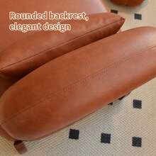 Brown Accent Chair With Wooden Legs – Modern Style - 棕色 - 查看 5
