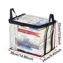 Transparent PVC Storage Box, Foldable Storage Bag With Visible Window, Thickened Waterproof Rectangular Storage Container, Suitable For Books, Toys, Stationery, Snacks, Space-Saving Home And Classroom Storage, College Dorm Essential, Holiday Gift Choice - Multicolor - View 5