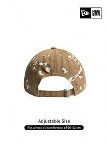 New Era Brown LA Baseball Cap, Distressed Splatter Detail And Embroidered Logo, Casual Street Style OOTD Accessory - Camel - View 6