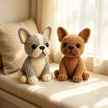 1pc Bulldog Brothers Crochet Kit (Materials Only, Simple Hand Crochet Required), DIY Kit For Beginners, Includes Step-By-Step Guide And English Instructions, Cute Design, Home Decor, Creative Gift For Birthday And Holiday, Christmas - DIY Crochet Kit - View 11