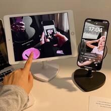 Heart-Shaped Phone Stand, Adjustable & Telescopic Multi-Function Phone Accessory, Suitable For Desk, Perfect For Watching Movies/Live Streams In Dorm, Room Decor Women's Gift, Plastic Material Desktop Accessory - Multicolor - View 4