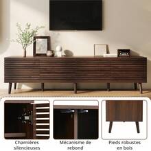 With Storage Tv Stand Brown Made Of Wood For Living Room And Media Area - 核桃 - 查看 5
