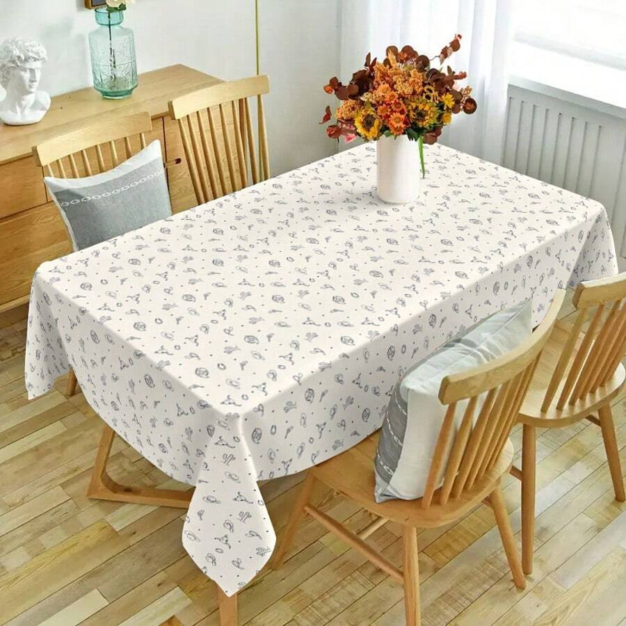1pc/3pcs Vintage Western Cowboy Style Disposable Plastic Tablecloth, Beige Background With Hand-Painted Cowboy Hat, Cactus, Bull Head Pattern, Suitable For Western Theme Party, Birthday Gathering, Theme Event. 137*274cm - Multicolor - View 1