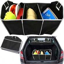 Foldable Car Trunk Organizer With 3 Compartments – Waterproof Collapsible Storage Bag For SUV, Sedan & Truck, Portable Cargo Organizer - A - View 3