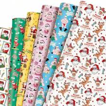 34/68/106pcs Santa Wrapping Paper, Christmas Paper, Unique Christmas Decoration Paper, Christmas, Holiday Gift Wrapping, Birthday, Includes Christmas Stickers - B - View 1