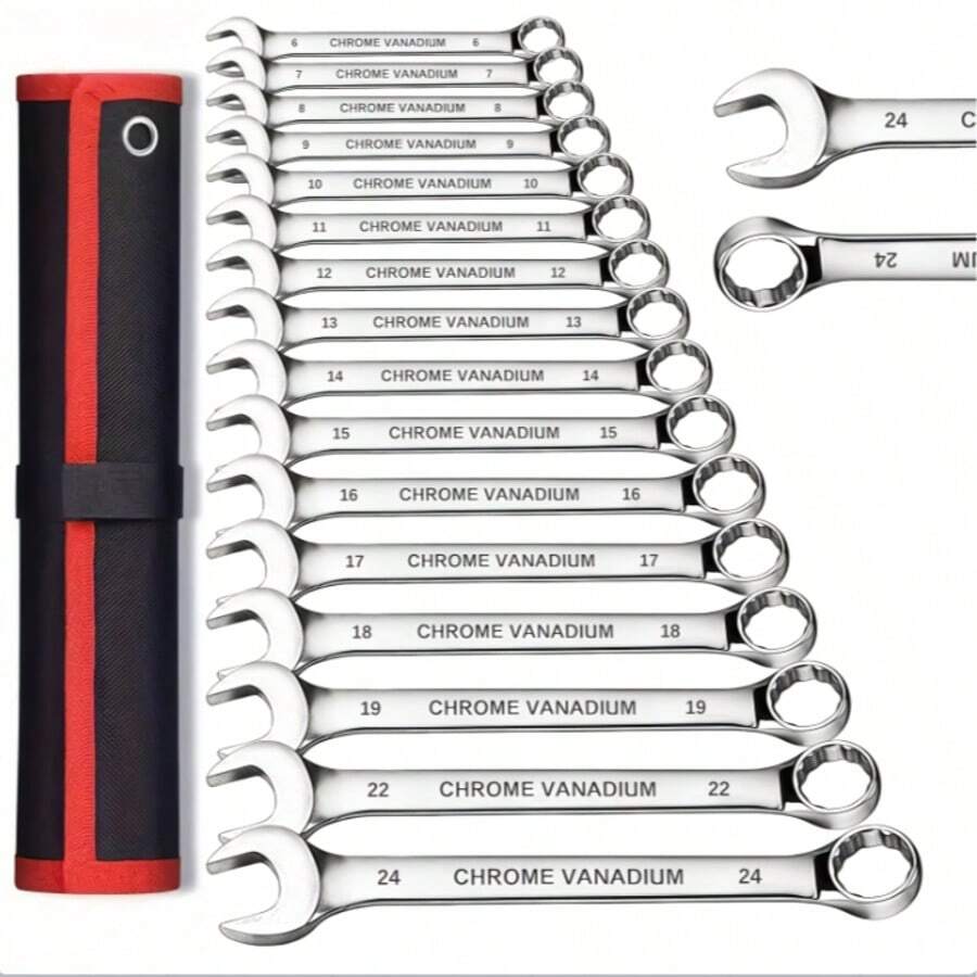 10 Mm Double Open‑End Wrench Constructed From ‑Vanadium Steel With 180° Rotatable Function. Suitable For Auto Repair, Home DIY And Mechanical Operations. Works For Motorcycles, Automobiles And Various Mechanical Equipment. - Ratchet Head Wrench - View 1