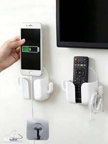 4pcs/2pcs Dudukan Ponsel Dinding Perekat Tanpa Bor, Rak Penyimpanan Plastik Perekat, Cocok untuk Ponsel, Remote Control, dan Aksesoris Kecil, Rak Penyimpanan Dinding Minimalis, Cocok untuk Kamar Tidur, Kamar Mandi, Dapur, dan Ruang Tamu, Kotak Penyimpanan Remote Control Multifungsi Perekat Tanpa Bor yang Dipasang di Dinding, Kotak Penyimpanan Multifungsi, Rak Penyimpanan Gaya Saku Universal, Cocok untuk Kamar Tidur, Dapur, Kamar Mandi, dan Kantor. - MultiWarna - View 9