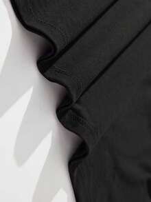 Men's Pure Cotton Short Sleeve T-Shirt Casual Summer Crew Neck Regular Fit Breathable Basic Tee Comfortable Daily Wear Top - 黑色 - 查看 3