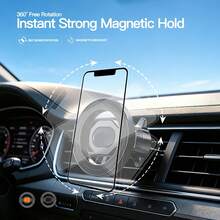 Car Phone Holder MagSafe Strong Magnetic Suction 360° Adjustable Air Vent Hands-Free Phone Mount Compatible With 17-12 And All Smartphones Black - A - View 2