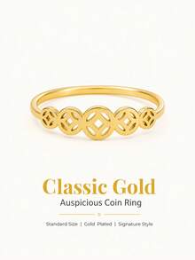 Women's Stainless Steel Single Ring, Gift For Women - Gold - View 7